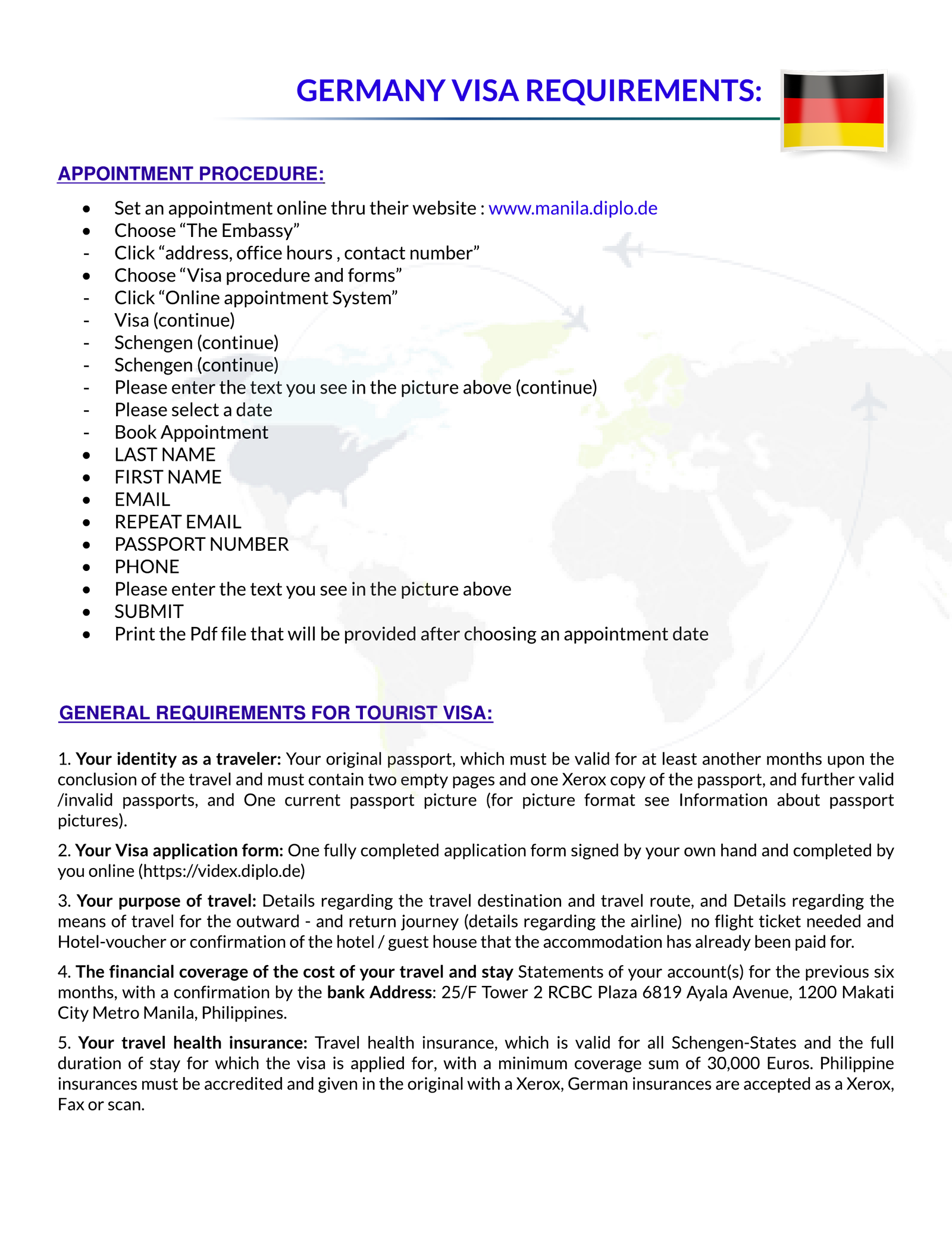 GERMANY VISA REQUIREMENTS -UPD2017 -P1