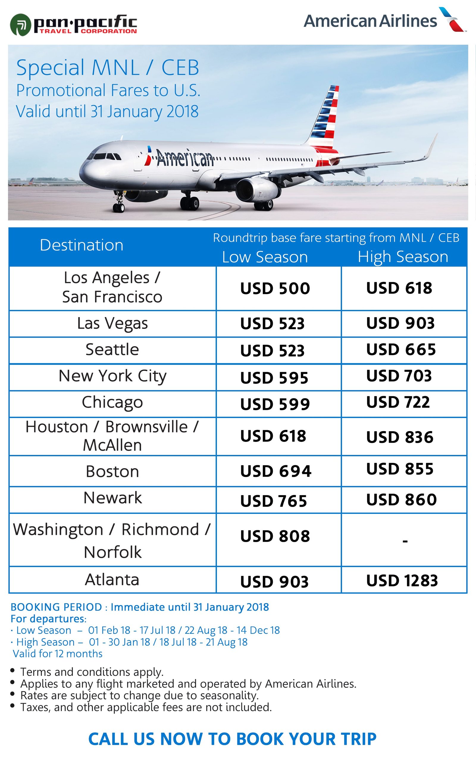 American Airlines Promotion Pan Pacific Travel