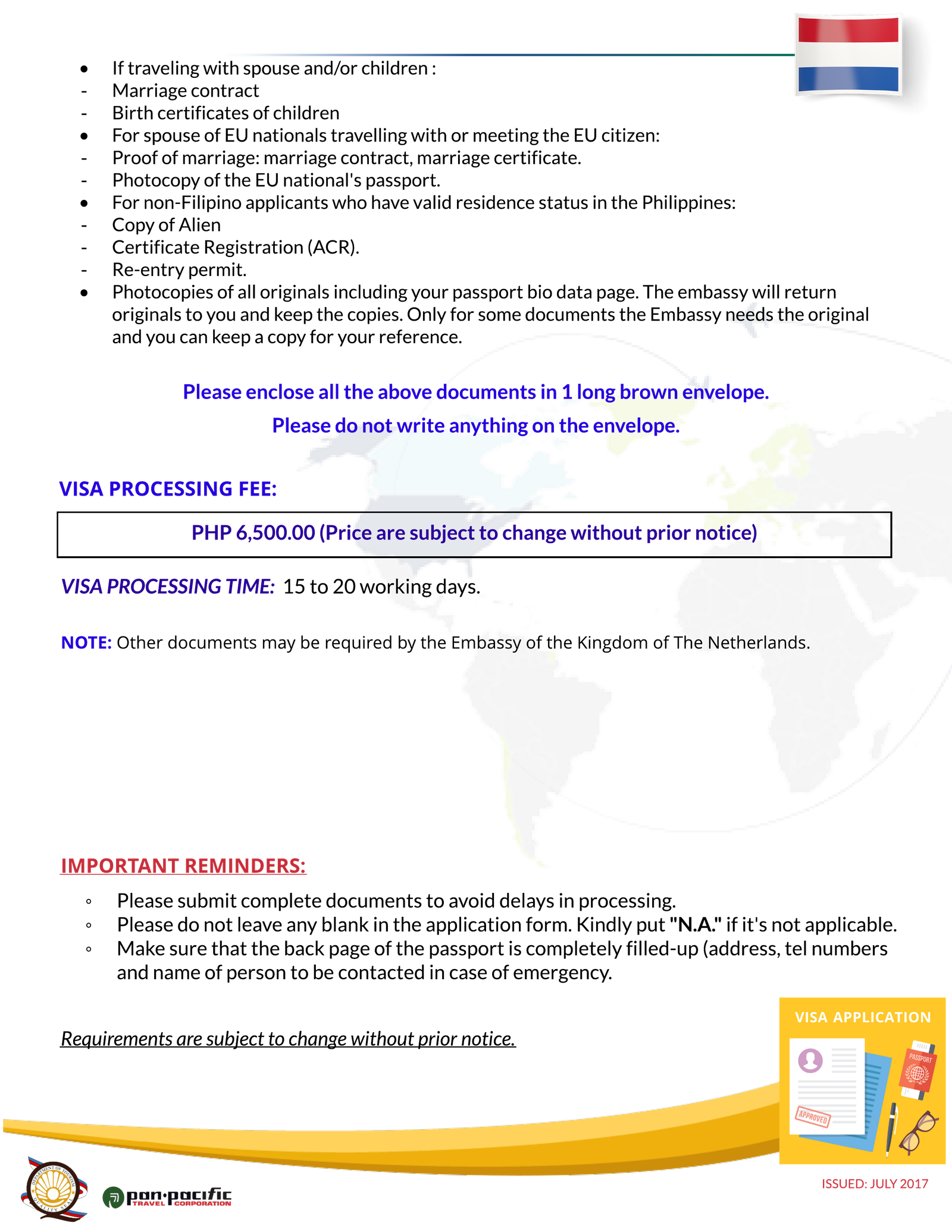 Netherland Visa Pan Pacific Travel