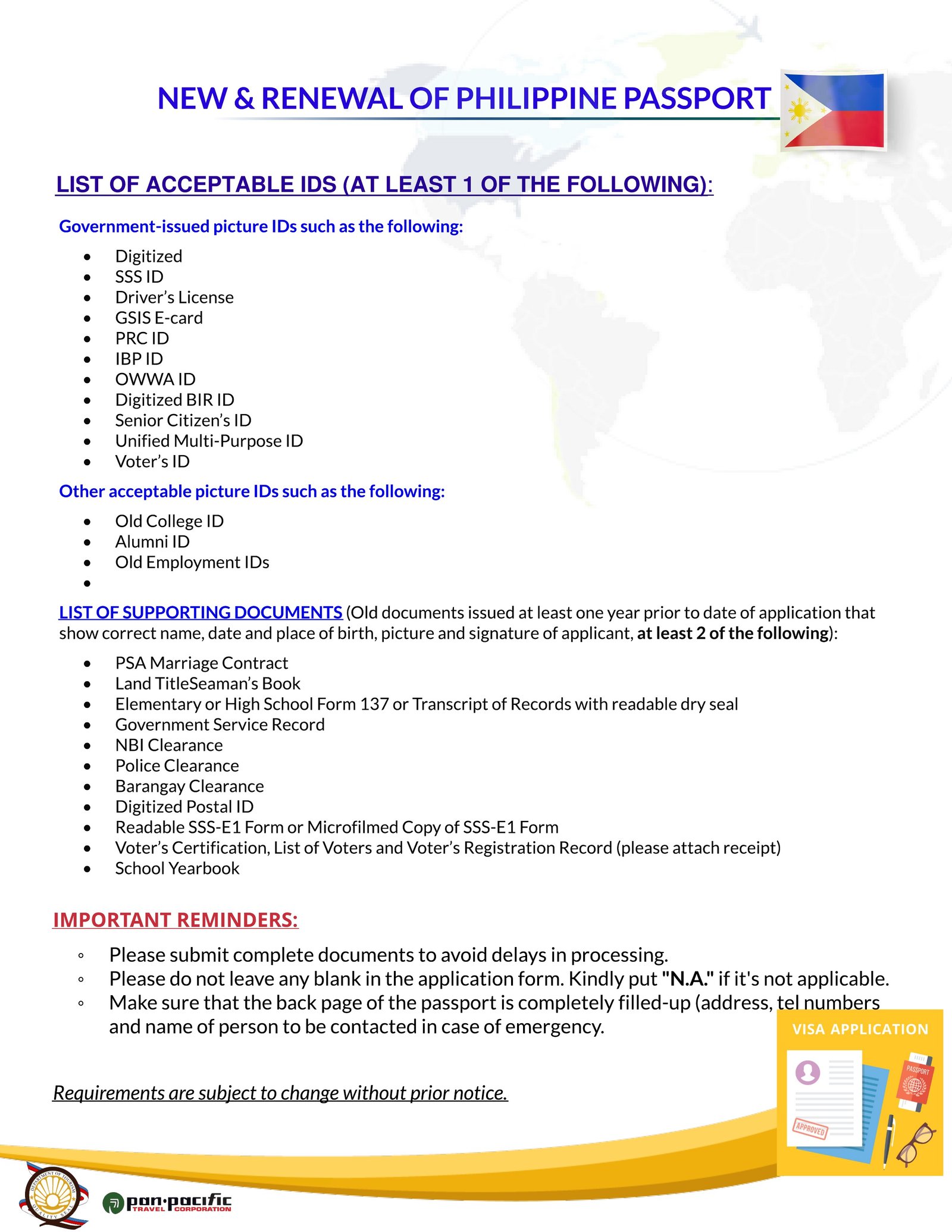 New & Renewal of Philippine Passport Pan Pacific Travel