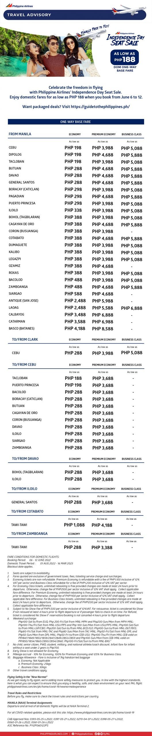 PAL Independence Seat Sale