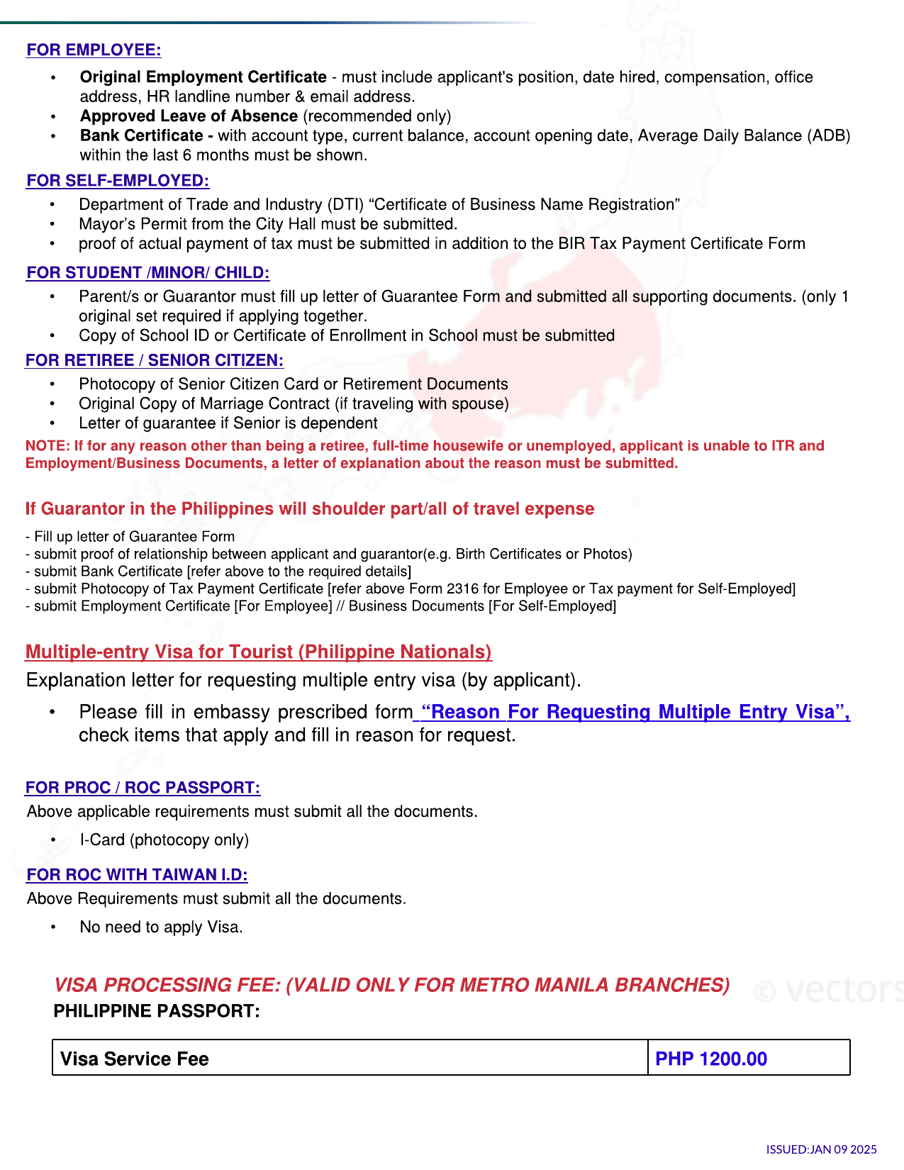 JAPAN VISA REQUIREMENTS AS OF JAN 9 2025 page 2