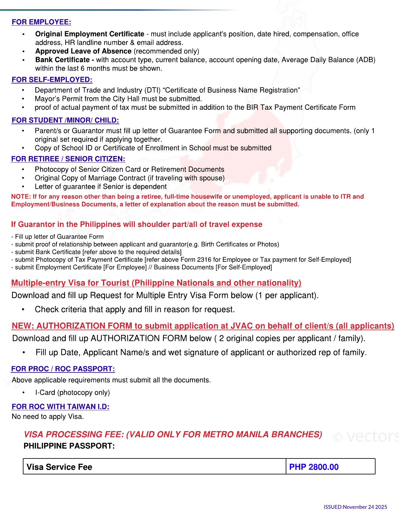 JAPAN VISA REQUIREMENTS AS OF NOV 24 2025 Page-002