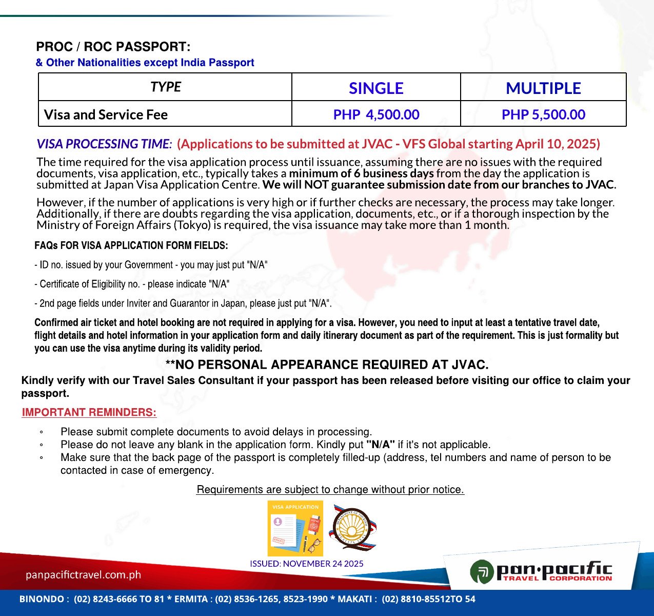 JAPAN VISA REQUIREMENTS AS OF NOV 24 2025 Page-003