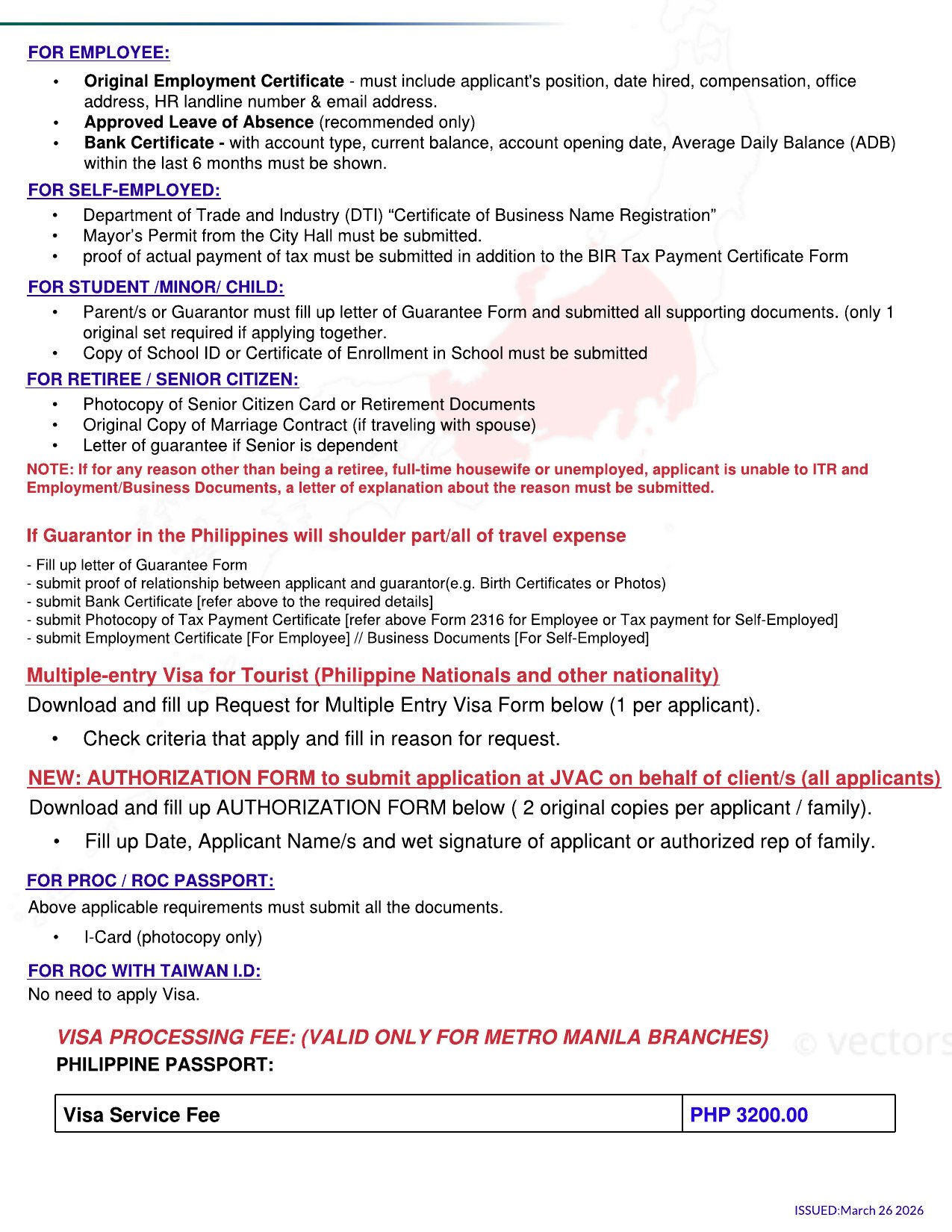 JAPAN VISA REQUIREMENTS AS OF MARCH 26 2026 Page-002