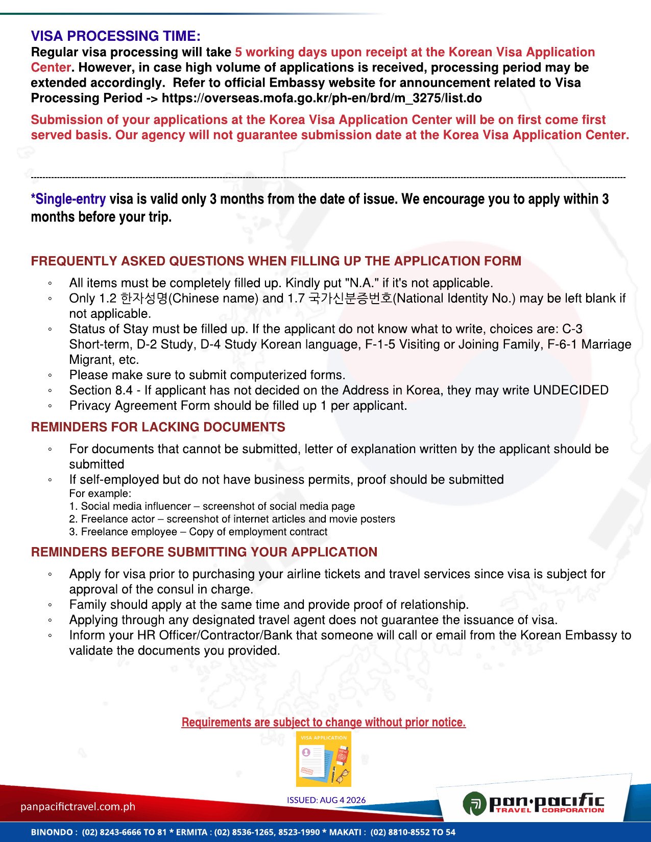 2026 KOREA VISA REQUIREMENTS AS OF AUG 4 2026 page 4